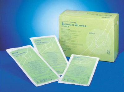 ถุงมือลาเท็กซ์ ไร้แป้ง ฆ่าเชื้อ Latex, Sterile, Powder Free Size 7.5, 50 prs/ box, 4 box/case