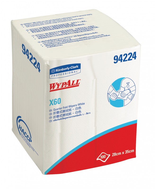 WYPALL* X60 Wipers (1/4 Fold/White)