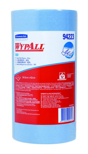 กระดาษเช็ดทำความสะอาด WYPALL* X60 Wipers (Roll/Blue) 94223