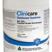 Clinicare IPA 70% Hospital Grade Alcohol Wipes Canister