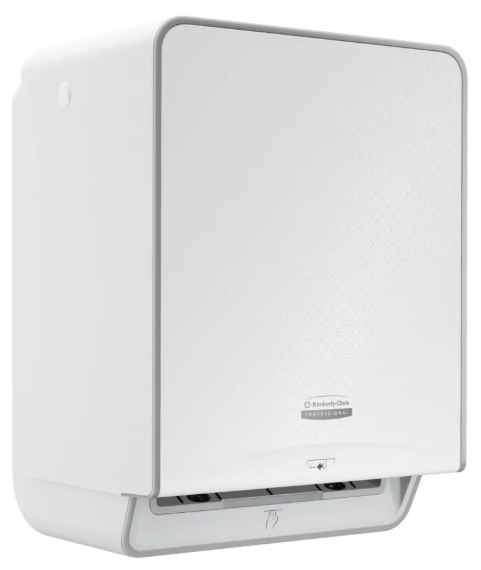ICON™ Automatic Rolled Hand Towel Dispenser (53940), White Chassis with White Mosaic Design
